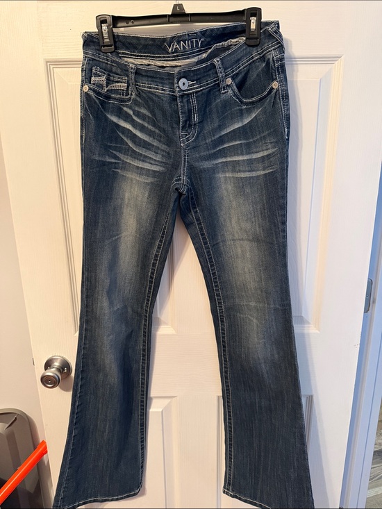 Vanity Denim - Vanity Women's Washed Blue Wide Leg Jeans